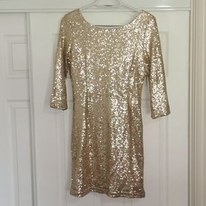 Gold Sequin Dress - Pink Lily Boutique